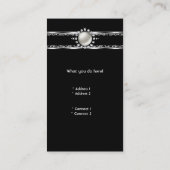 ゼブラヒョウエレガントブラックシルバーダイヤモンドパール 名刺 (裏面)