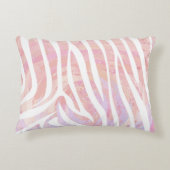 ゼブラピンクアンドホワイトプリント アクセントクッション (正面)