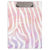 ゼブラピンクアンドホワイトプリント クリップボード (正面)