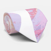 ゼブラピンクアンドホワイトプリント ネクタイ (ロール)