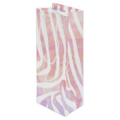 ゼブラピンクアンドホワイトプリント ワインギフトバッグ (裏面アングル)