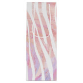 ゼブラピンクアンドホワイトプリント ワインギフトバッグ (正面)