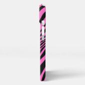 ゼブラピンクスキンモダンガーリーアニマルプリントワイルド iPhoneケース (左側面)