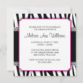 ゼブラピンクデイジー·ゲフェイクムズ卒業発表 招待状 (裏面)