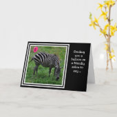 ゼブラピンクファイブ誕生日 カード (黄色い花)