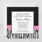 ゼブラピンクボウダイヤモンドキンセアニェラ招待状 招待状 (裏面)