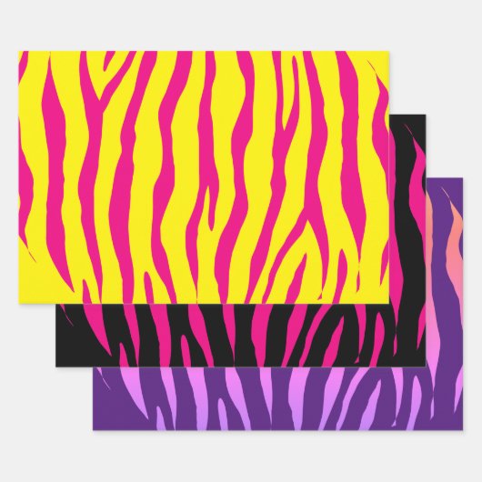 ゼブラファンキーストライプクリスマス包装紙シート ラッピングペーパーシート (セット)