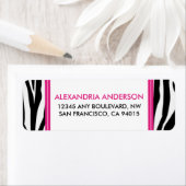 ゼブラファンキープリント差出人住所ラベル(ピンク) ラベル (インサイチュ)