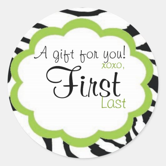 ゼブラファンキーペロン化ギフトステッカー ラウンドシール (正面)