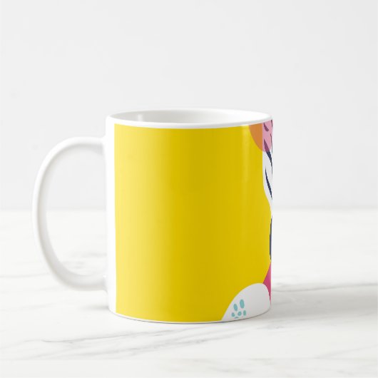 ゼブラファンシー：ピンクサングラスヴィンテージ。 コーヒーマグカップ (左)