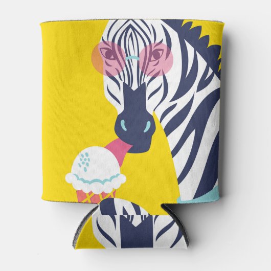 ゼブラファンシー:ピンクサングラスヴィンテージ。 缶クーラー (正面)