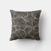 ゼブラファンパームハワイアントロピカルブラックアーモンド アウトドアクッション (裏面)