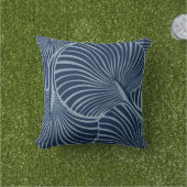 ゼブラファンパームハワイアントロピカルブルー アウトドアクッション (芝生)