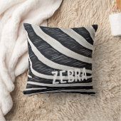 ゼブラファーブラックとホワイトのデザイン動物愛好家 クッション (ブランケット)