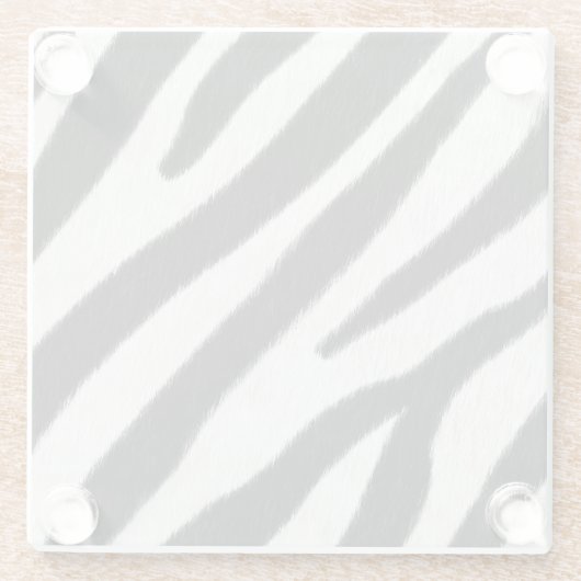 ゼブラファーリアリスティックアニマルプリントエキゾチック種 ガラスコースター (裏面)