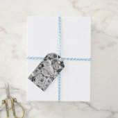 ゼブラフィンチおよびバラブッシュインクスケッチ ギフトタグ (より糸付き)