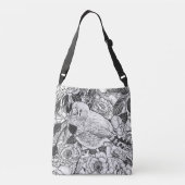 ゼブラフィンチおよびバラブッシュインクスケッチ クロスボディバッグ (裏面)