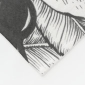 ゼブラフィンチおよびバラブッシュインクスケッチ フリースブランケット (角)