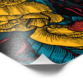 ゼブラフィンチとバラブッシュ フォトプリント            (角)