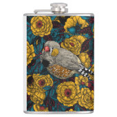 ゼブラフィンチとバラブッシュ フラスク (正面)