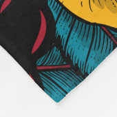 ゼブラフィンチとバラブッシュ フリースブランケット (角)