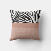 ゼブラフェイクプリントとのバラ金ゴールドグリッター クッション (裏面)