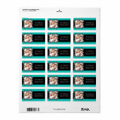ゼブラフレームターコイズフォト差出人住所ラベル ラベル (フルシート)