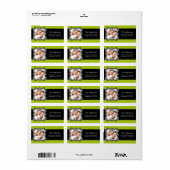 ゼブラフレームパープルフォト差出人住所ラベル ラベル (フルシート)