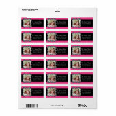 ゼブラフレーム熱ピンクフォト差出人住所ラベル ラベル (フルシート)