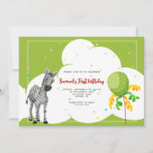 ゼブラフレーム誕生日パーティーへの招待 招待状 (正面)