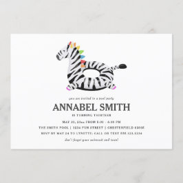 ゼブラフロート誕生日プールパーティー 招待状