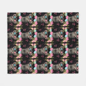 ゼブラフローラハートパターン フリースブランケット (正面(横))