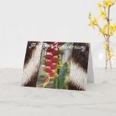 ゼブラフローラ記念日グリーティングカード カード (黄色い花)