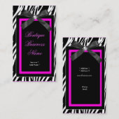 ゼブラブティックラベルホットピンクボウイメージ 名刺 (正面/裏面)