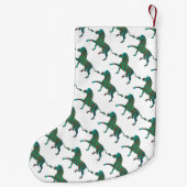 ゼブラブラウンとティール(緑がかった色)プリントシルエット スモールクリスマスストッキング (裏面)