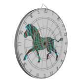 ゼブラブラウンとティール(緑がかった色)プリントシルエット ダーツボード (正面左)