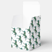 ゼブラブラウンとティール（緑がかった色）プリントシルエット フェイバーボックス (オープン)