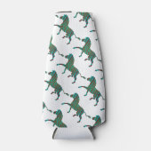 ゼブラブラウンとティール(緑がかった色)プリントシルエット ボトルクーラー (正面)