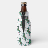 ゼブラブラウンとティール(緑がかった色)プリントシルエット ボトルクーラー (ボトル裏面)