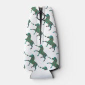 ゼブラブラウンとティール(緑がかった色)プリントシルエット ボトルクーラー (裏面)