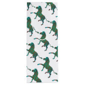 ゼブラブラウンとティール（緑がかった色）プリントシルエット ワインギフトバッグ (裏面)