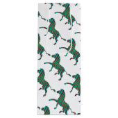 ゼブラブラウンとティール（緑がかった色）プリントシルエット ワインギフトバッグ (正面)