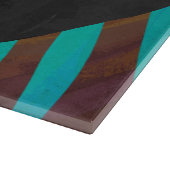 ゼブラブラウンとモノグラムティール(緑がかった色) カッティングボード (角)