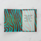 ゼブラブラウンとモノグラムティール(緑がかった色) カード (内部)