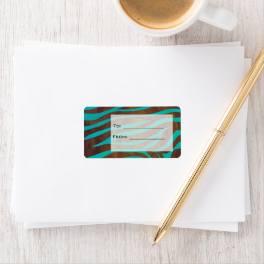 ゼブラブラウンとモノグラムティール(緑がかった色) ラベル (インサイチュ)