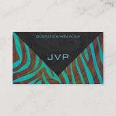ゼブラブラウンとモノグラムティール（緑がかった色） 名刺 (裏面)