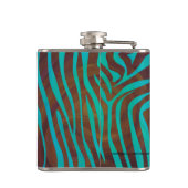 ゼブラブラウンアンドティール(緑がかった色)プリント フラスク (裏面)