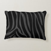 ゼブラブラックとグレーのプリントシルエット アクセントクッション (裏面)