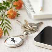 ゼブラブラックとグレーのプリントシルエット キーホルダー (側面)