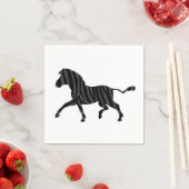 ゼブラブラックとグレーのプリントシルエット スタンダードカクテルナプキン (インサイチュ)